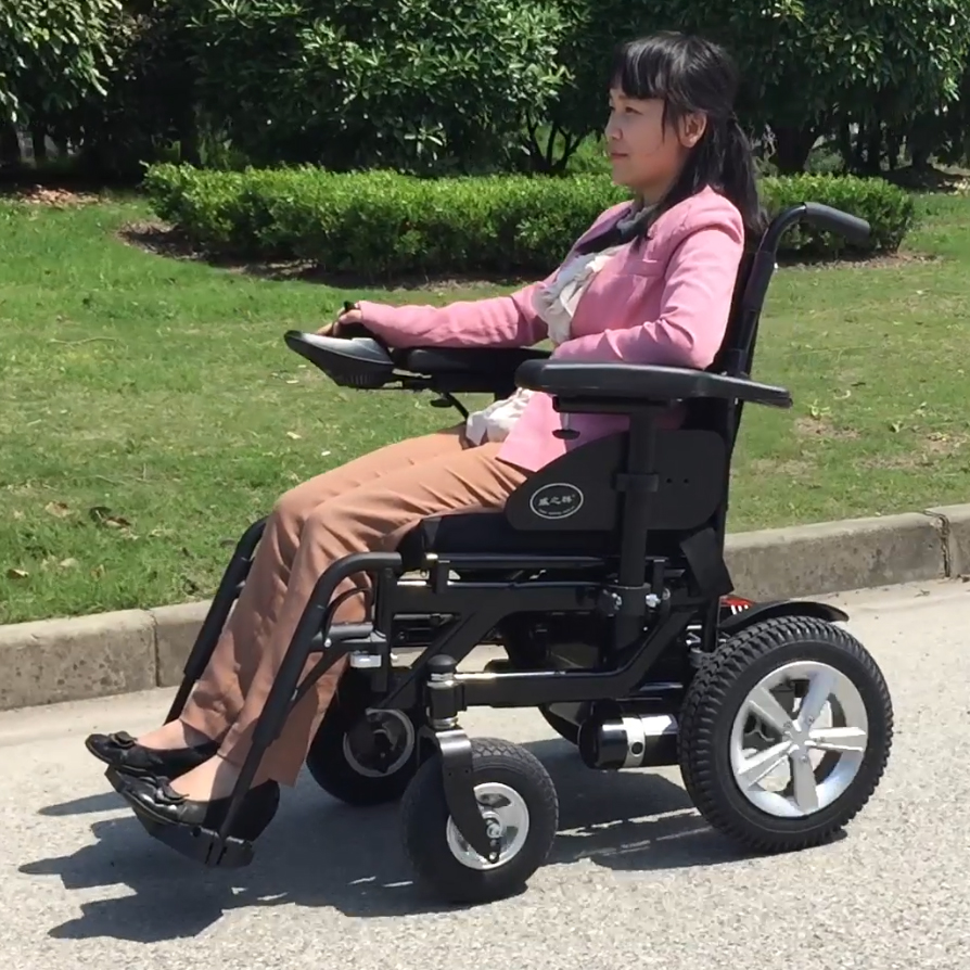 威之群电动轮椅智能便携可折叠铝合金灯控四轮代步车老年人残疾人