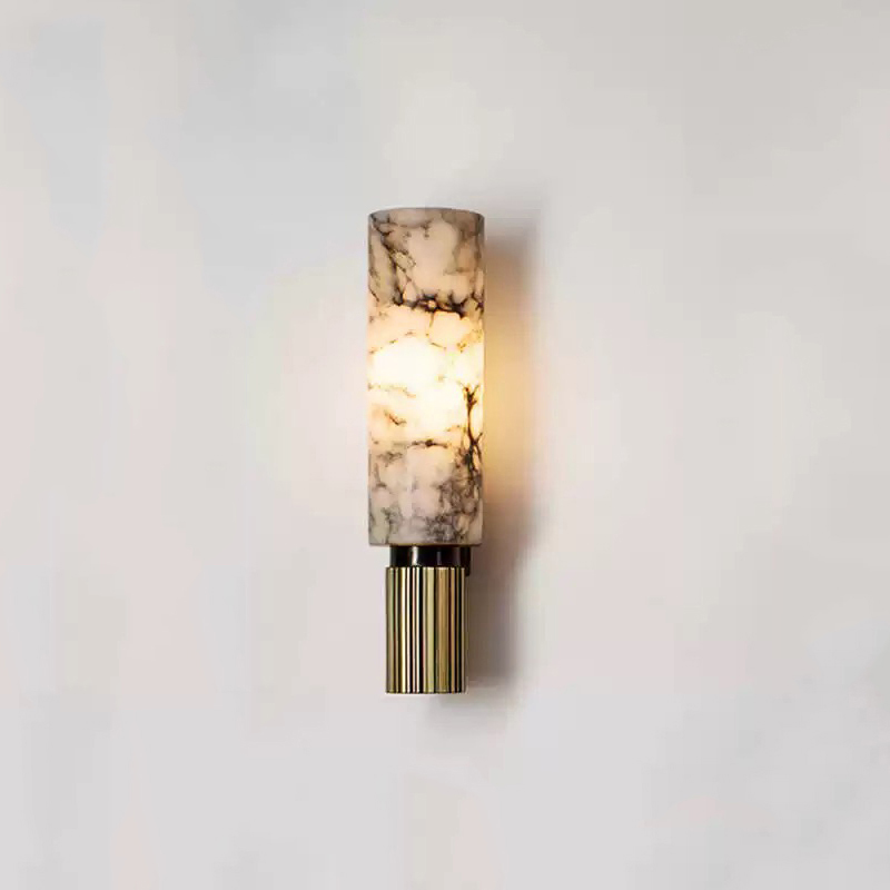 轻奢全铜西班牙云石壁灯现代复古客厅卧室床头过道楼梯间背景墙灯