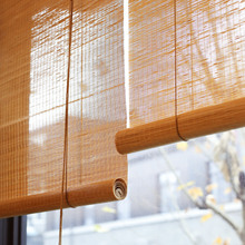 定制竹帘卷帘门帘隔断新中式夏季日式遮光窗帘户外茶室家用免打孔