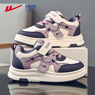 回力女童板鞋秋冬鞋2025新款皮面大童女款加绒二棉鞋子儿童运动鞋