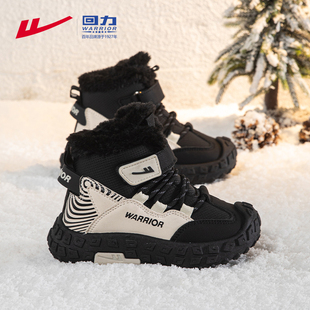 回力儿童雪地靴加绒冬季2025新款男童二棉鞋加厚冬鞋大棉运动靴子