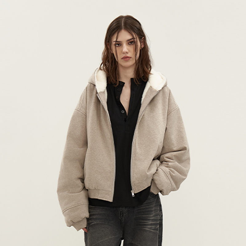 11E假两件连帽夹克外套