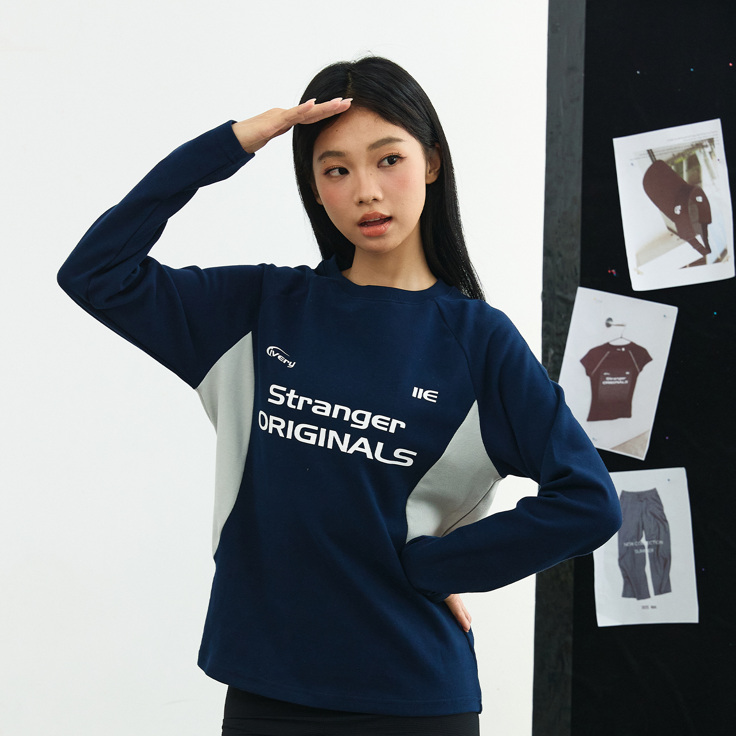 11E “选手”恒温暖皮运动拼接长袖上衣潮牌宽松厚款卫衣男女同款