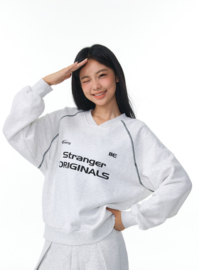 11E “选手”380g精梳棉毛圈秋冬运动哈苏线休闲松弛舒适V领卫衣