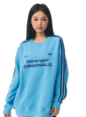 11E “选手”新疆棉长袖T恤三条杠设计百搭休闲宽松卫衣男女同款