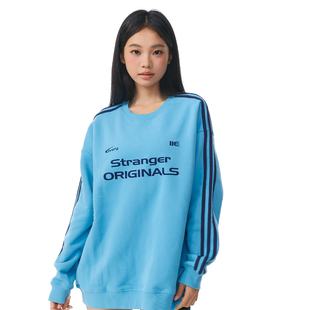 T恤三条杠设计百搭休闲宽松卫衣男女同款 新疆棉长袖 选手 11E