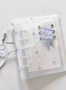 新款m5透明冬日雪花活页手账本学生diy随身高颜值日程记事笔记本