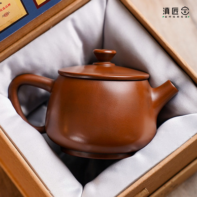 滇匠云南建水紫陶茶壶纯汉瓦