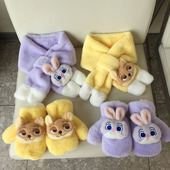 疯狂动物城围巾保暖手套朱迪尼克狐毛绒儿童围脖冬季 男女童宝宝