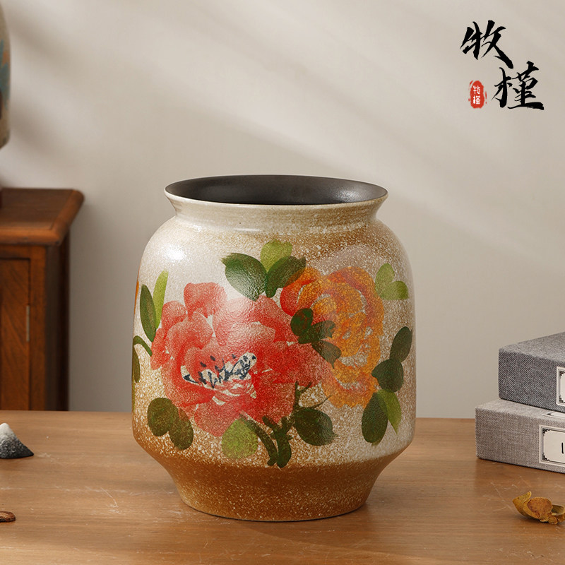 景德镇陶瓷花盆中式复古大号口径轻奢高级家用客厅兰花君子兰专用