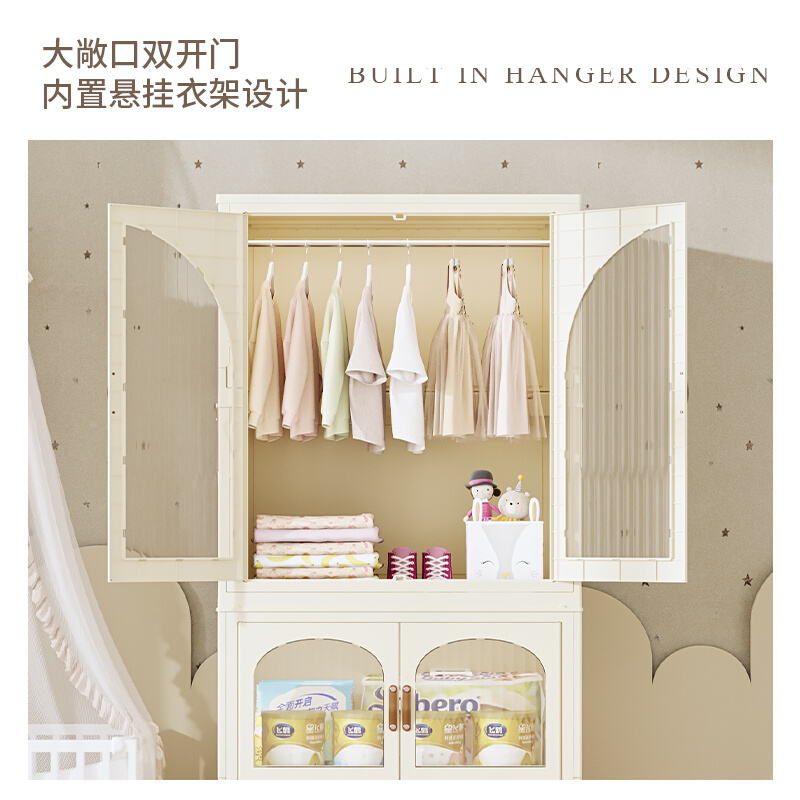 儿童衣柜卧室家用收纳柜简易婴儿宝宝小衣橱N塑料免安装置物储物