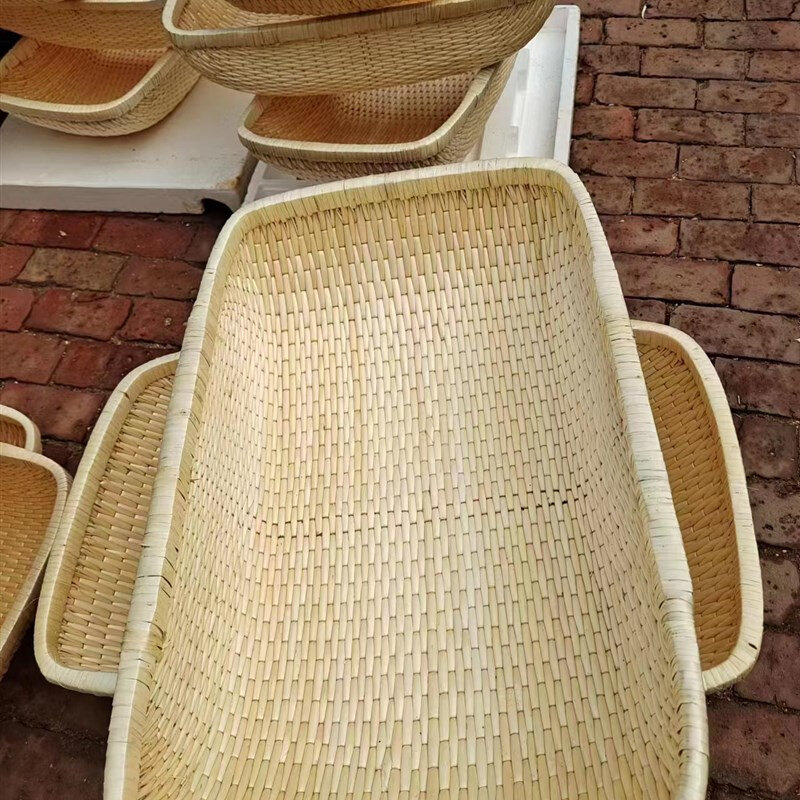 柳编笸箩藤编收纳筐长方形馒头筐家用大号现捞P箩筐簸箕柳条饼馍,收纳整理,其他收纳篮,淘宝优惠券,粉丝福利购,淘宝优惠卷