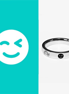 新LE彩虹属性戒指热拉情侣指环不掉色涂鸦刻字拉拉小众高级感戒子