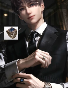 新款深空祁煜沈星回黎深同款婚戒浪漫轻奢开口可调节指环情侣戒指