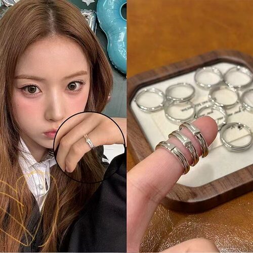 新nmixx jiwoo金智羽同款尾戒韩国小众设计简约百搭开口戒指女。