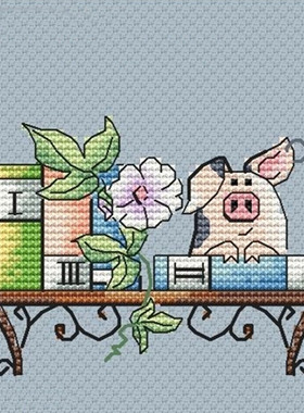 公主绣铺DMC自配套件纯棉线精准印花套件201110小猪