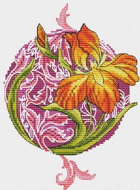 公主绣铺DMC自配套件纯棉线精准印花套件200908黄色鸢尾花