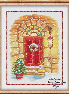 公主绣铺DMC自配套件纯棉线精准印花套件221211圣诞树台阶灯笼