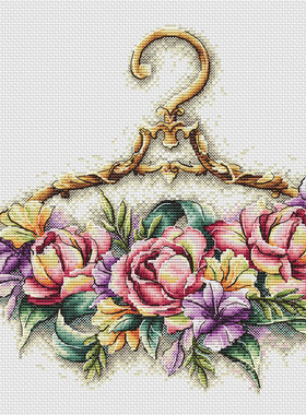 公主绣铺DMC自配套件纯棉线精准印花套件230111夏天的花+衣架