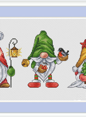 公主绣铺DMC自配套件纯棉线精准印花套件210604三个小矮人冬天