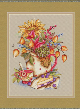 公主绣铺DMC自配套件纯棉线精准印花套件201031秋天的花瓶