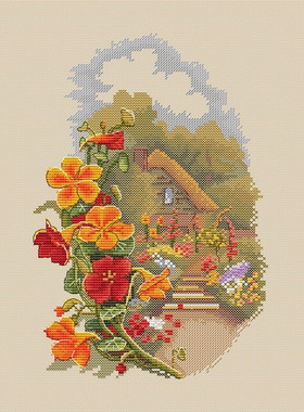 公主绣铺DMC自配套件纯棉线精准印花套件211024花园