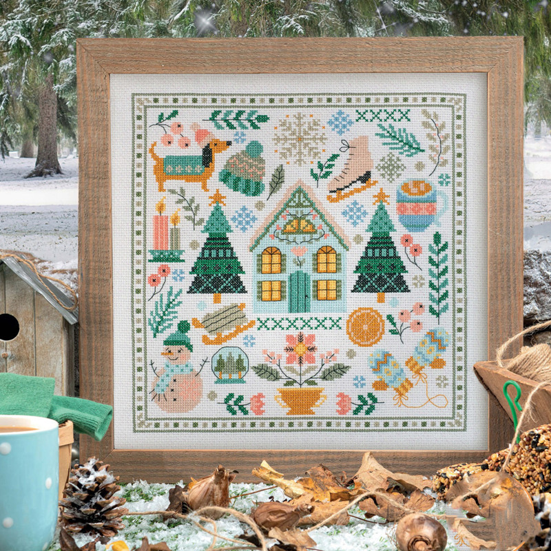 公主绣铺DMC线R线自配十字绣精准印花套件D070雪中小屋