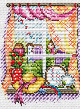 公主绣铺DMC自配套件纯棉线精准印花套件220620窗口风景-夏季