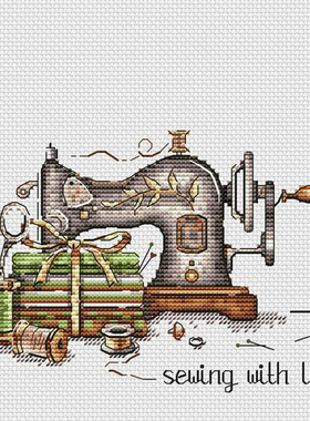 公主绣铺DMC自配套件纯棉线精准印花套件211020缝纫机绿色