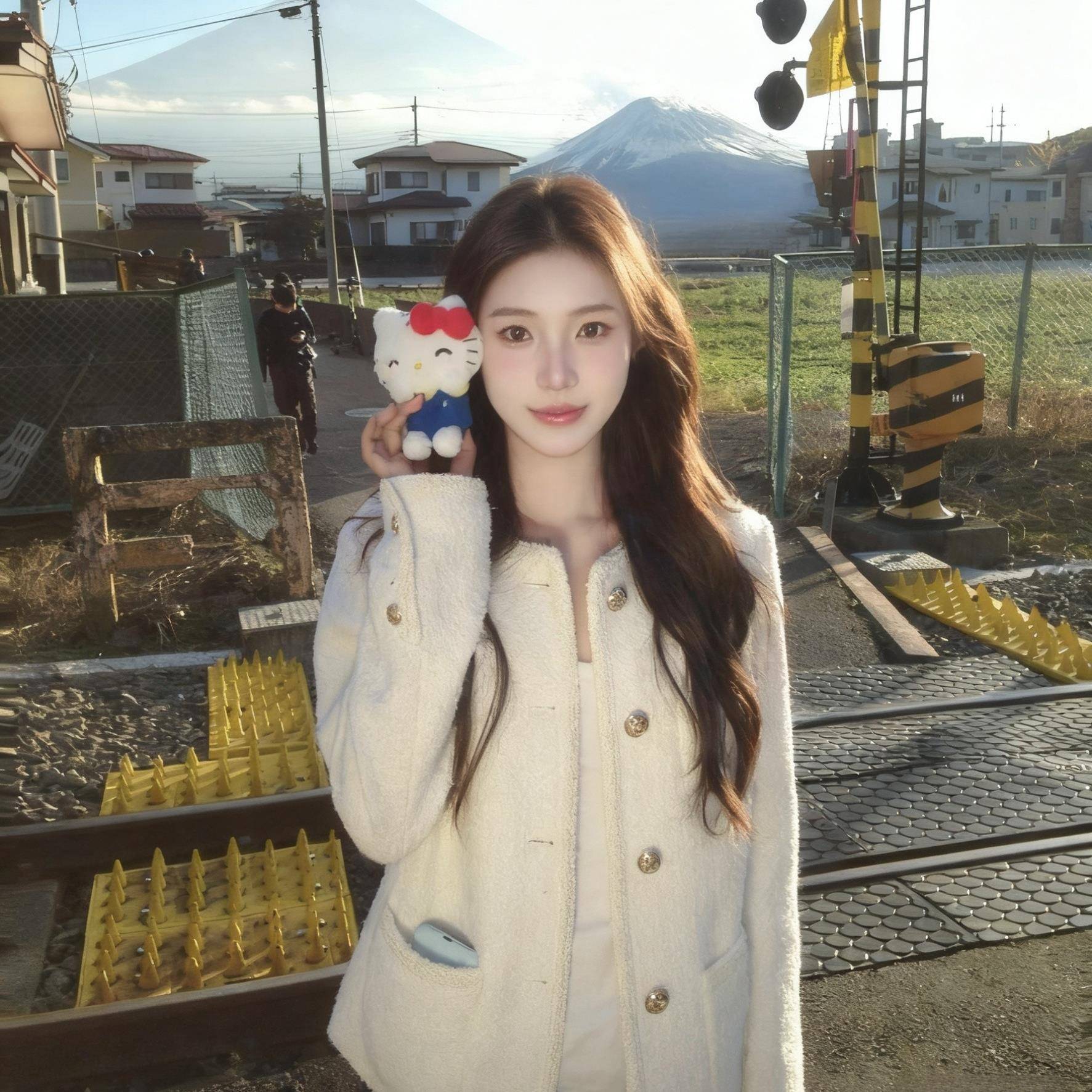 六月苒 韩系羊毛小香风外套女秋季千金粗花呢白色小个子夹棉上衣