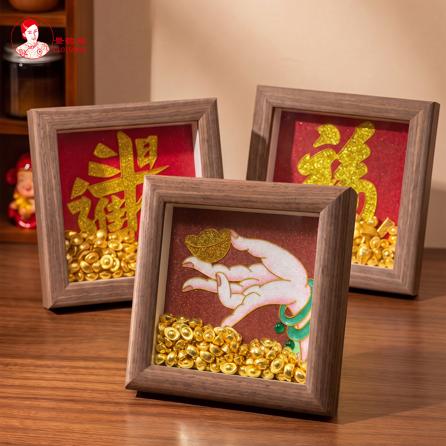 佛手好寓意礼品 立体掐丝珐琅画DIY材料包桌面摆件景泰蓝非遗手工