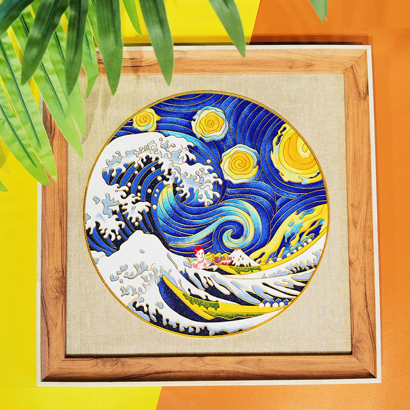 星辰大海送画框景泰蓝掐丝珐琅画diy材料包 釉料彩砂套装非遗手工