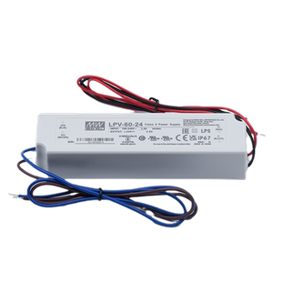 LPV-60-24明纬开关电源60W 24V 2.5A户外防水LED灯箱广告照明电源