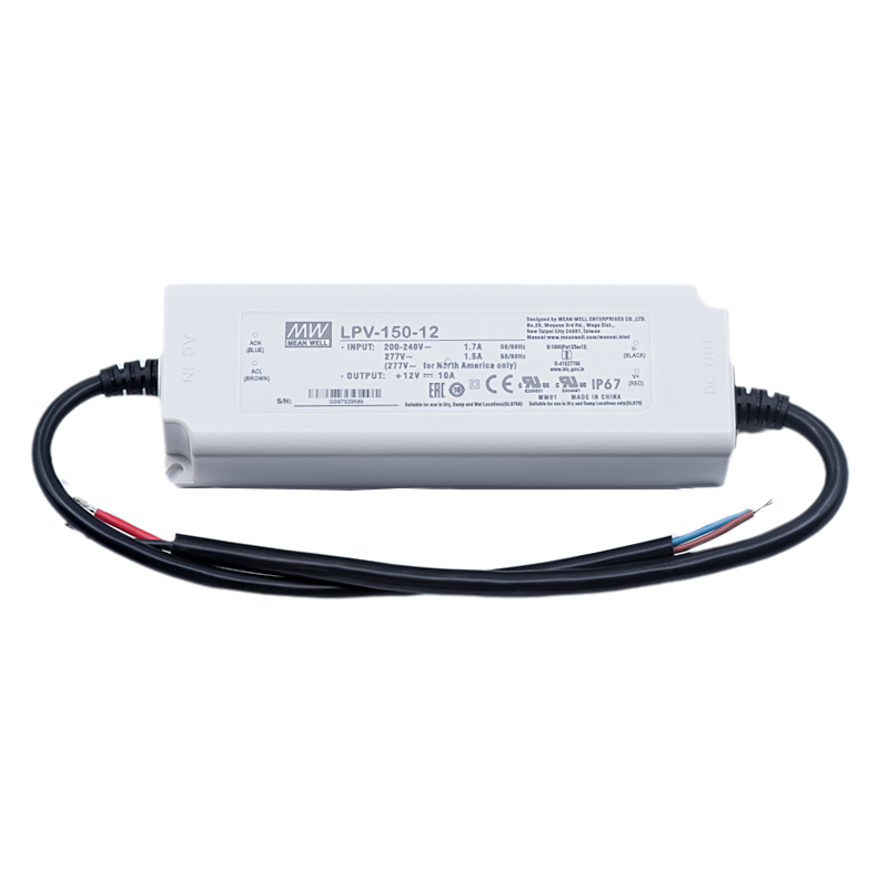 LPV-150-12明纬150w12v10a防水开关电源led灯箱发光字直流驱动器