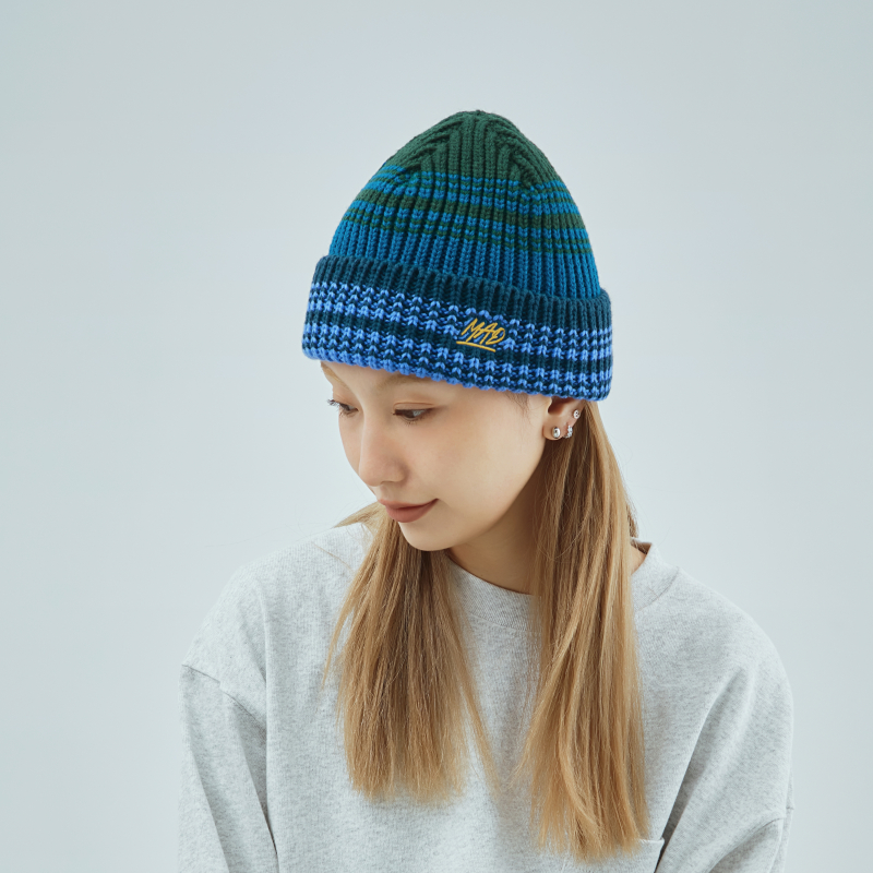 theMADHATcher毛线冷帽条纹粗针