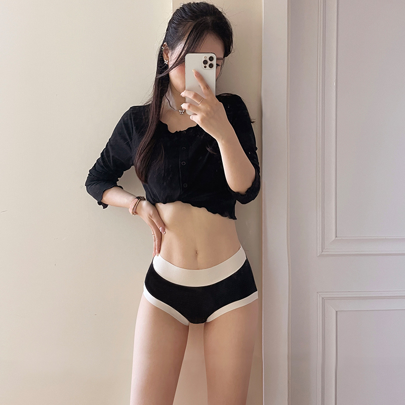 莫代尔女士内裤三角裤女生7A抗菌加长档中高腰包臀无痕内裤女新