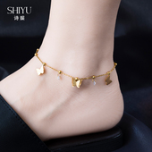 磨砂蝴蝶锆石脚链女2024新款 潮轻奢高级设计钛钢时尚 独特性感足链