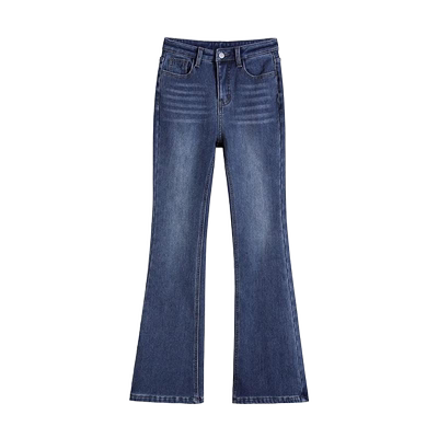 高腰修身加绒加厚显瘦显高微喇裤