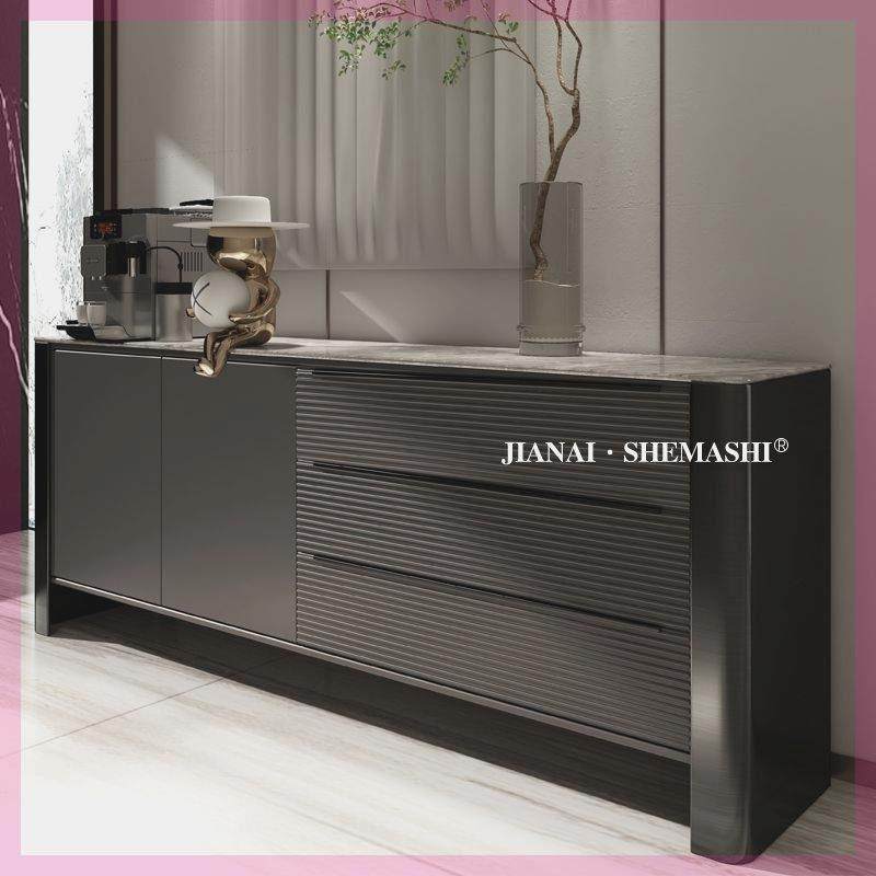 意式极简实木玄关柜现代简约客厅岩板靠墙餐厅餐边柜轻奢风储物柜,住宅家具,餐边柜,淘宝优惠券,粉丝福利购,淘宝优惠卷