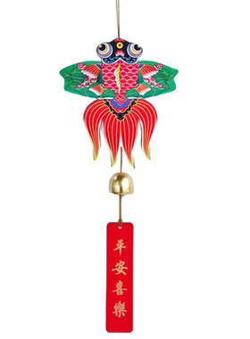 中国风迷你金鱼纸鸢风筝风铃挂件平安喜乐门铃挂饰吊饰夏日和室内