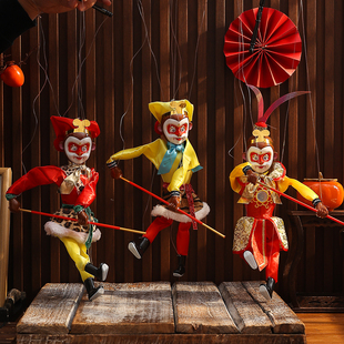 孙悟空提线木偶蛇年送小孩儿童礼品时候玩具民间传统手工齐天大圣