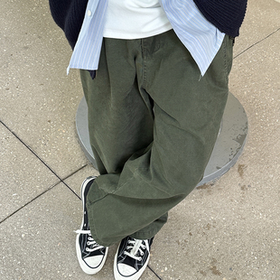 纯色宽松直筒休闲长裤2025新款春秋季日系男生垂感慵懒风