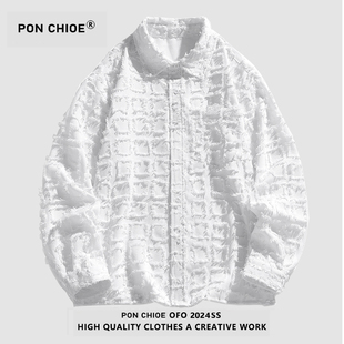 ponchioe小香风格子衬衫男女潮牌ins春秋款外套情侣工装长袖夹克