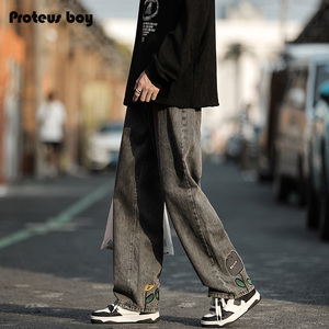 ProteusBoy牛仔裤男款春秋冬季2026新宽松直筒男生美式潮休闲长裤