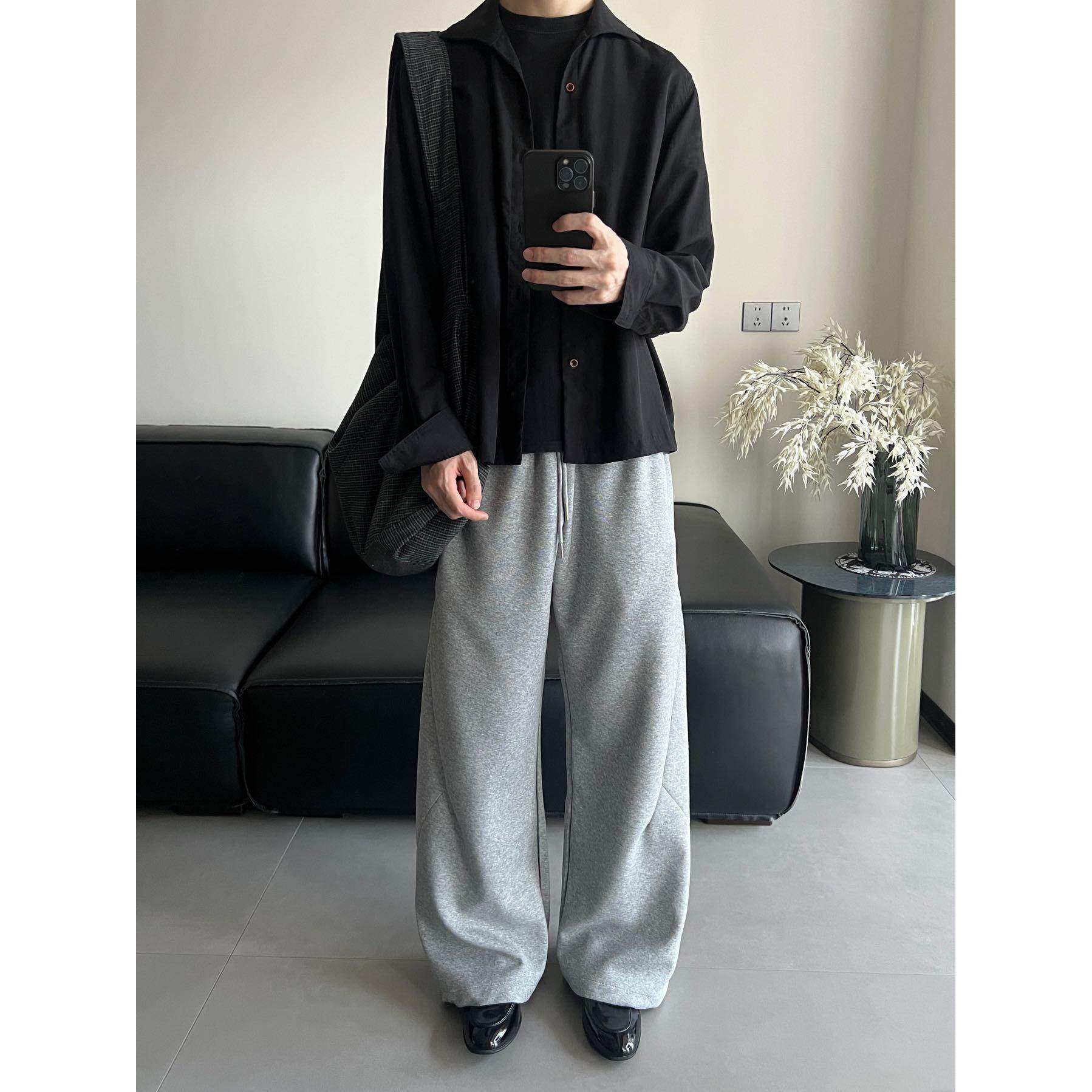 OKINE/内弧结构休闲卫裤立体版型抗皱面料cleanfit弹力长裤男女