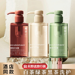 eco酒店洗发水沐浴露绿茶白茶黑茶香氛民宿美容院SPA浴场350ml