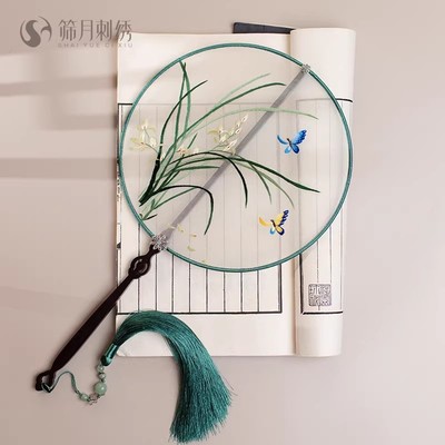 纯手工双面绣团扇重工苏绣古风汉服新娘扇新中式绣花明制刺绣扇子