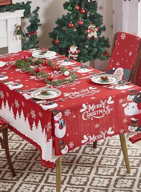 Christmas tablecloths waterproof Christmas decorations cloth