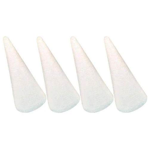 Foam Cones 4 Pcs White DIY Craft Supplies Safe Material