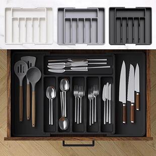 Silverware Drawer Organizer Expandable Utensil Tray for Kitc